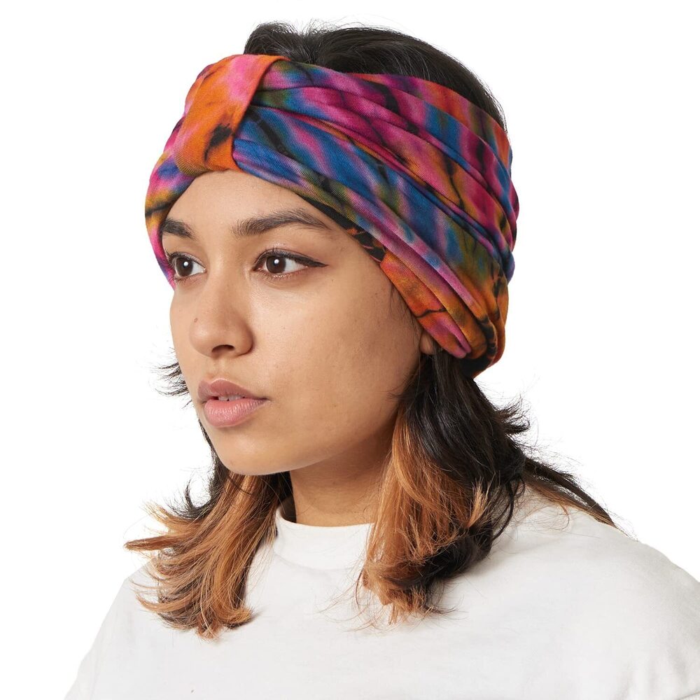 1943 Casualbox Tie-Dye Headband Hippie Bandana Head Wrap Cover Retro Flower